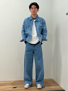 「クセニア・シュナイダー」｜「アイテム（デニムジャケット）」を使った、ITさん（メンズ・173cm）の春コーディネート
