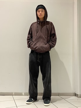 「アイテム（ナイロンジャケット、ブラウン系）」を使った、ITさん（メンズ・173cm）の秋コーディネート