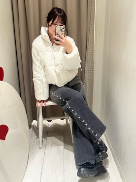 「アイテム（ダウンジャケット/コート）」を使った、aoi0oliveさん（レディース・159cm・20代）の冬コーディネート