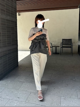 「ラメニット」｜「アイテム（ジャケット/アウター）」を使った、Mさん（レディース・158cm）の夏コーディネート