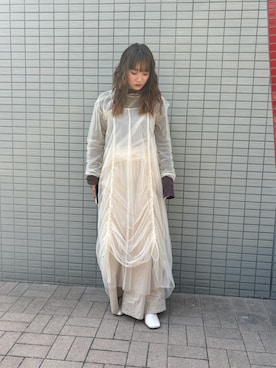 「チュールワンピ」｜Mさん（レディース・158cm）の秋コーディネート