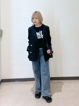 「アイテム（テーラードジャケット）」を使った、AYANAさん（レディース・155cm）の夏コーディネート