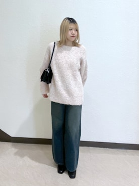 「アイテム（デニムパンツ）」を使った、AYANAさん（レディース・155cm）の秋コーディネート