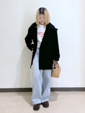 「アイテム（トートバッグ）」を使った、AYANAさん（レディース・155cm）の秋コーディネート