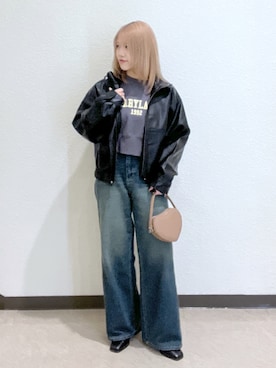 「FREE'S MART（フリーズマート）のアイテム（ブルゾン）」を使った、Ayanaさん（レディース・155cm）の冬コーディネート