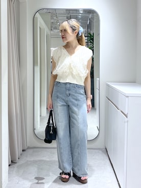 「FREE'S MART（フリーズマート）のアイテム（パンツ）」を使った、Ayanaさん（レディース・155cm）の夏コーディネート