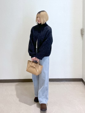「アイテム（トートバッグ）」を使った、AYANAさん（レディース・155cm）の秋コーディネート