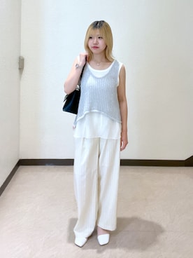 「アイテム（ベスト）」を使った、AYANAさん（レディース・155cm）の夏コーディネート