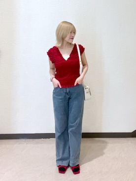「アイテム（Tシャツ/カットソー）」を使った、AYANAさん（レディース・155cm）の夏コーディネート