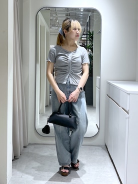 「FREE'S MART（フリーズマート）のアイテム（パンツ）」を使った、Ayanaさん（レディース・155cm）の夏コーディネート