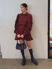 フリルショルダーバルーンミニワンピース｜ジュエティ（jouetie）公式