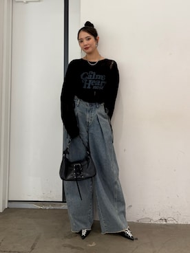 「jouetie（ジュエティ）のアイテム（デニムパンツ）」を使った、NAGISAさん（レディース・162cm）の秋コーディネート