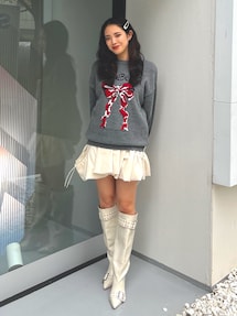 リボンジャガードルーズニット｜ジュエティ（jouetie）公式通販