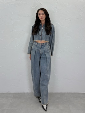 「アイテム（デニムジャケット）」を使った、NAGISAさん（レディース・162cm）の秋コーディネート
