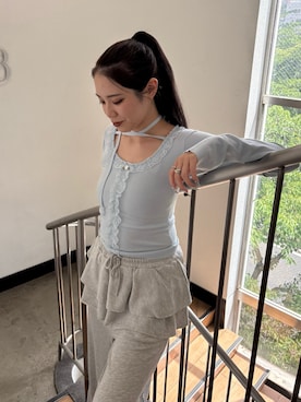 「アイテム（ニット/セーター）」を使った、NAGISAさん（骨格ストレート・レディース・162cm）の夏コーディネート