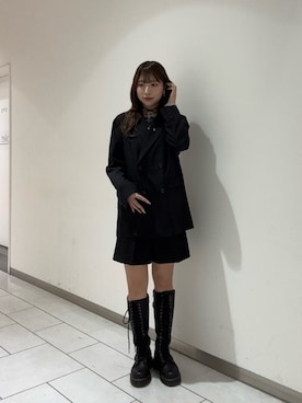 「アイテム（その他アウター、ブラック系）」を使った、gyouza17さん（レディース・163cm）の秋コーディネート
