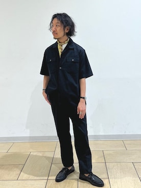 「SHIPS（シップス）のアイテム（バンダナ/スカーフ）」を使った、中瀬さん（メンズ・166cm）の夏コーディネート