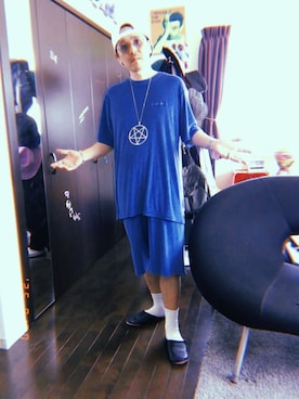「アイテム（デジタル腕時計）」を使った、DJ音霊さん（メンズ・168cm）の夏コーディネート