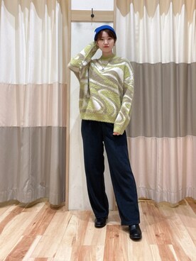 「Samansa Mos2 blue（サマンサモスモスブルー）のアイテム（帽子）」を使った、Nanasaさん（レディース・159cm）の冬コーディネート