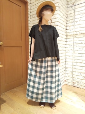 「Samansa Mos2（サマンサ モスモス）のセパレートサンダル（サンダル）」を使った、Yu-kaさん（レディース・152cm）の夏コーディネート