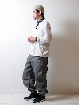 「MXP（エムエックスピー）のアイテム」を使った、べーやんさん（メンズ・170cm）の秋コーディネート