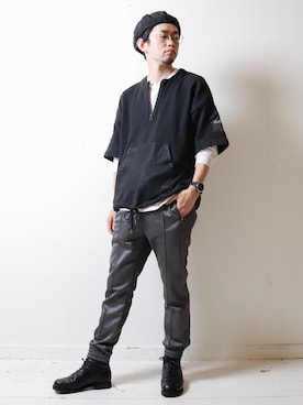 「lideal（リデアル）のアイテム」を使った、べーやんさん（メンズ・170cm）の秋コーディネート