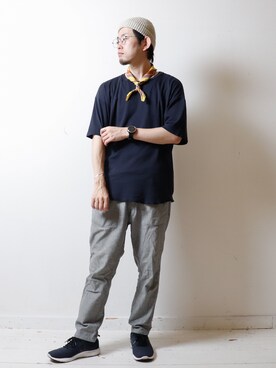 「ECOALF（エコアルフ）のアイテム」を使った、べーやんさん（メンズ・170cm）の夏コーディネート