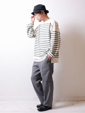 「アイテム（スラックス）」を使った、べーやんさん（メンズ・170cm・40代）の夏コーディネート