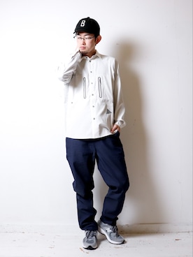 「and wander（アンドワンダー）のアイテム（トップス）」を使った、べーやんさん（メンズ・170cm）の春コーディネート