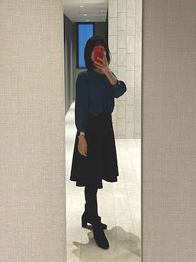 「オフィス」｜「アイテム（ブーツ）」を使った、ondoruさん（レディース・163cm）の冬コーディネート