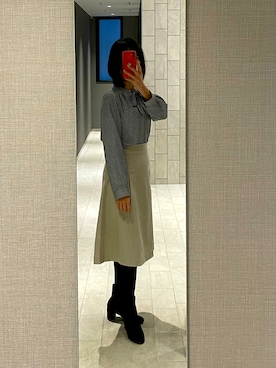 「オフィス」｜「アイテム（ブーツ）」を使った、ondoruさん（レディース・163cm）の冬コーディネート