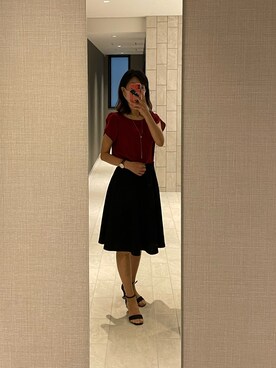 「レッドコーデ」｜「アイテム（サンダル）」を使った、ondoruさん（レディース・163cm）の夏コーディネート