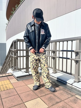 「ラフコーデ」｜「アイテム（スタジャン）」を使った、りょーさん（メンズ・178cm）の秋コーディネート