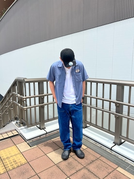 「AVIREX（アヴィレックス）のアイテム（パンツ）」を使った、りょーさん（メンズ・178cm）の夏コーディネート