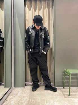 「ラフコーデ」｜「アイテム（スタジャン）」を使った、りょーさん（メンズ・178cm）の秋コーディネート