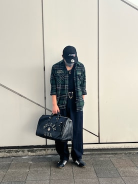 「アイテム（ボストンバッグ）」を使った、りょーさん（メンズ・178cm）の秋コーディネート