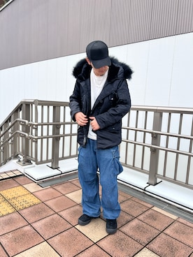 「AVIREX（アヴィレックス）のアイテム（ナイロンジャケット）」を使った、りょーさん（メンズ・178cm）の秋コーディネート