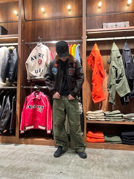 「アイテム（ミリタリージャケット）」を使った、りょーさん（メンズ・178cm）の秋コーディネート