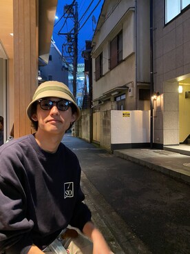 「JULIUS TART OPTICAL（ジュリアスタートオプティカル）のアイテム」を使った、ワカヤマさん（メンズ・175cm）の夏コーディネート