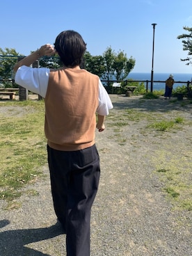 「Graphpaper（グラフペーパー）のアイテム（デニムパンツ、ブラック系）」を使った、ワカヤマさん（メンズ・175cm）の夏コーディネート