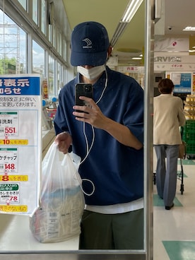 「BROKEN BASE（ブロークンベース）のアイテム（トップス）」を使った、ワカヤマさん（メンズ・175cm）の春コーディネート