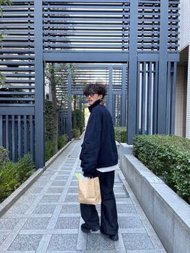 「Thingless（シングレス）のアイテム（パンツ）」を使った、ワカヤマさん（メンズ・175cm）の冬コーディネート