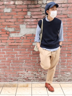 「アイテム（キャスケット）」を使った、ショウタさん（メンズ・171cm・30代）の春コーディネート