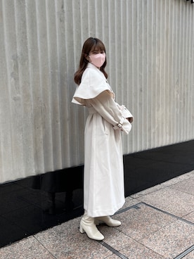 「one after another NICE CLAUP（ワンアフターアナザーナイスクラップ）のアイテム（その他アウター）」を使った、momokaさん（レディース・160cm）の冬コーディネート