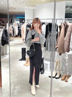 「スリットワンピース」｜momokaさん（レディース・160cm）の冬コーディネート