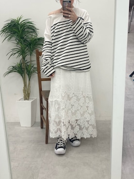 「ごきげんウィーク」｜「アイテム（スカート）」を使った、くぼちゃんさん（レディース・152cm）の春コーディネート