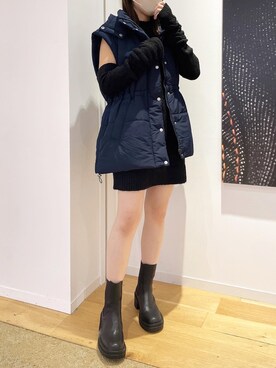 「秋色コーデ」｜「アイテム（ダウンジャケット/コート）」を使った、mahoさん（レディース・163cm）の秋コーディネート