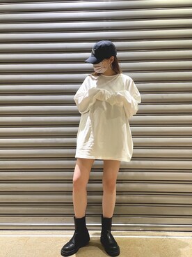 「NUN（エヌユーエヌ）のアイテム」を使った、mahoさん（レディース・163cm）の春コーディネート