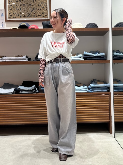 セール】ゼブラ柄シアーチュールロングスリーブTee（Tシャツ