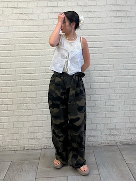 「Ungrid（アングリッド）のアイテム」を使った、濱本凪沙さん（レディース・154cm）の夏コーディネート